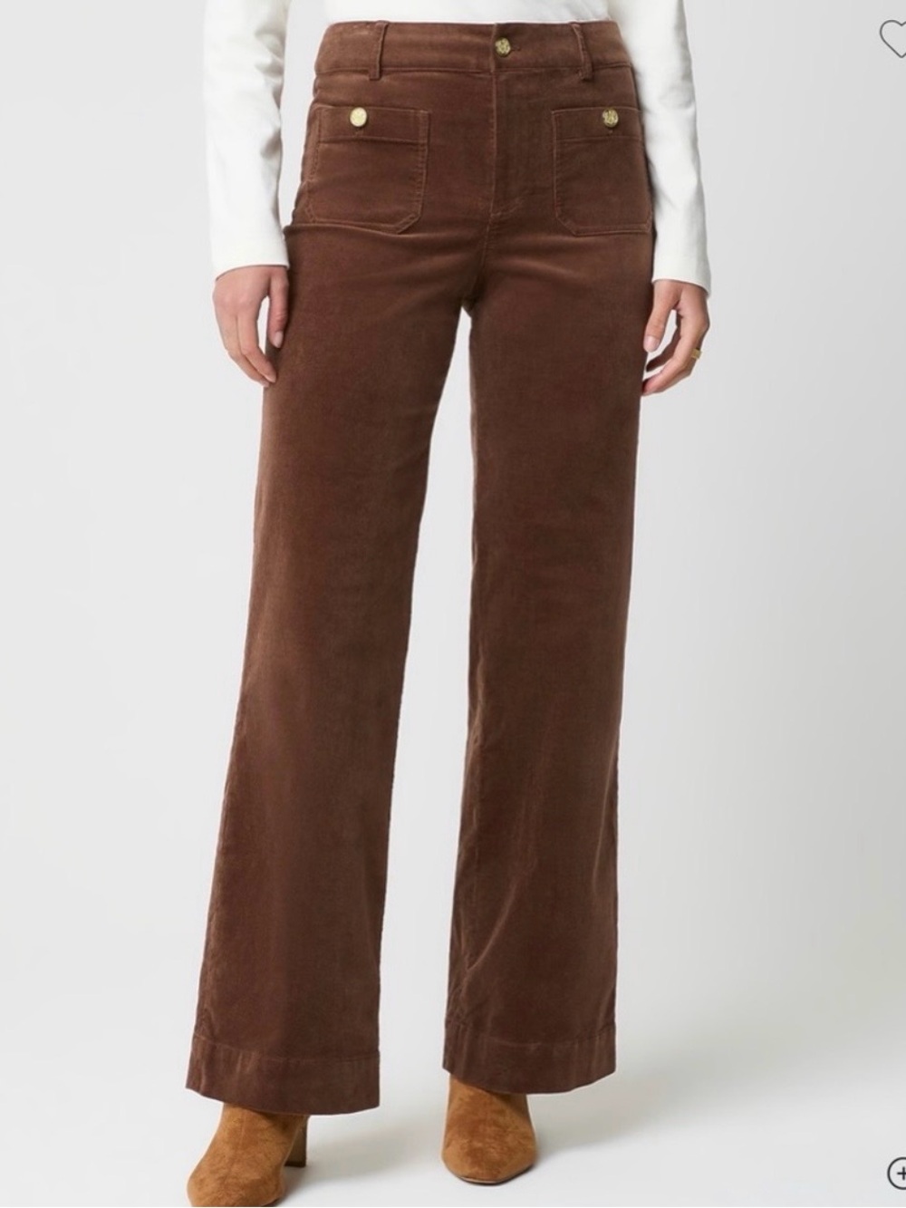 J.Crew Factory High-Rise Wide-Leg Corduroy Pants - Brown